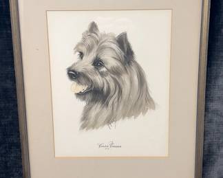 Cairn Terrier Fine Art Print Signed Reggio '59