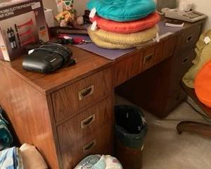 Slim line desk with chair