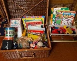 Books, puzzles and games. 