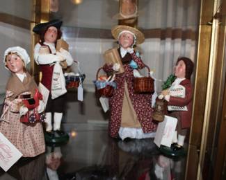 Byer's Choice/Willamsburg Christmas Characters the majority with tags. 