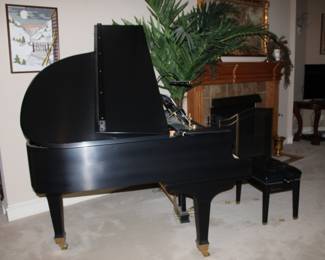 Mason & Hamlin Piano "B Model", 5' 4", Baby Grand Piano w/Adjustable Artist Bench, Ebony Satin, Original Paperwork  original invoice. 
