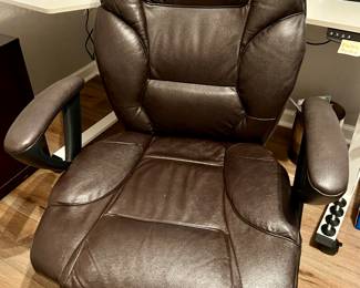 Leather swivel desk chair