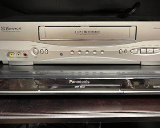 Emerson VHS and Panasonic blue ray players
