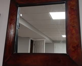 Wood framed mirror