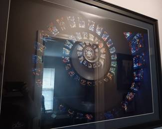 Large framed photograph, signed