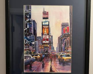 Times Square print signed by artist