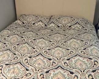 Pier 1 leather queen bed with new mattress