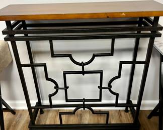 Black metal base table