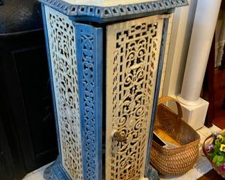 Cast iron and porcelain antique heater.