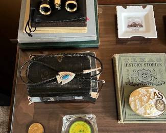 Bushnell opera glasses, antique German bible