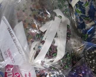 Beads, trims, buttons