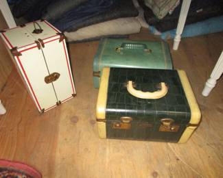 Vintage suitcases, doll trunk