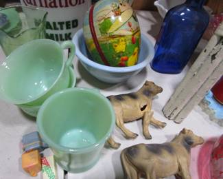 Hand molds, glassware, jadeite, more