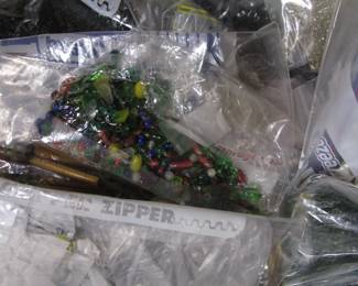 Beads, trims, buttons