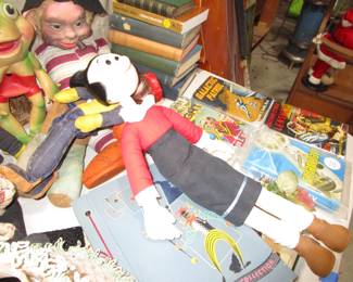 Vintage Olive Oil, books, toys