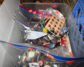 Trims, beads, buttons, appliques, sewing supplies