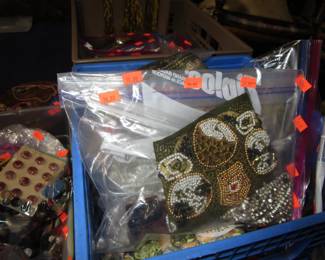 Trims, beads, buttons, appliques, sewing supplies