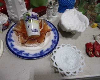 Flow blue, china, glassware