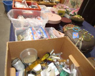 Trims, beads, buttons, appliques, sewing supplies