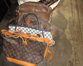 Vintage LV and Gucci handbags