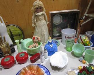 Hand molds, glassware, jadeite, more