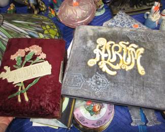 Antique Victorian velvet photo albums