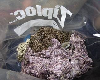 Bins and bins and bins of vintage/antique trim, appliques, beads, lace, more trims