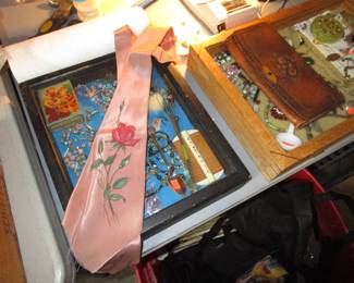 Hand painted antique tie