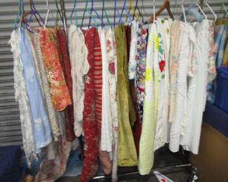 Some of the quilts, bedspreads and linens