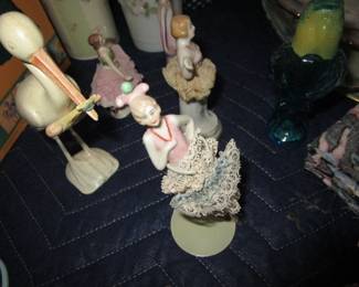 Dresden figurines and bisque dolls