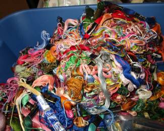 HUGE bin of embroidery thread