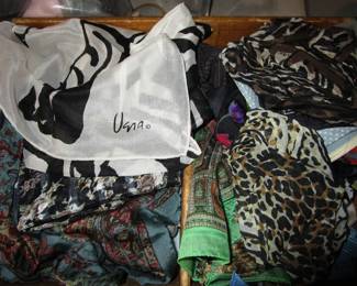 Tons of silk vintage scarves