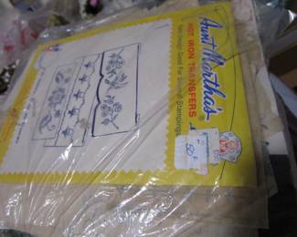 Bins and bins and bins of vintage/antique trim, appliques, beads, lace, more trims