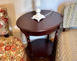 Pier 1 Chairs and Oval Side Table with Lamp