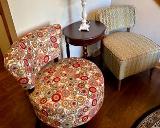 Pier 1 Chairs and Oval Side Table with Lamp