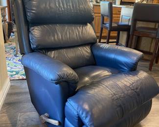 Navy Leather Recliner