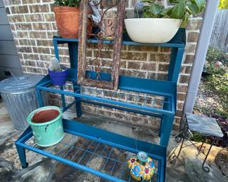 Turquoise Plant Stand