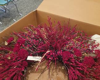 Red wreath for holidays