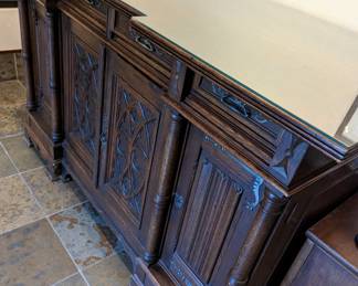 Arts and Crafts era Gorgeous sideboard with Glass Top. 