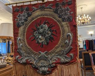 Beaded Fire Screen on Brass stand, amazing~ very Dungeons and Dragons!