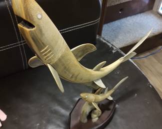 Water buffalo horn carving
