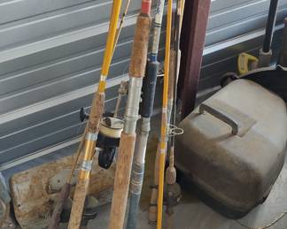 Vintage fishing poles