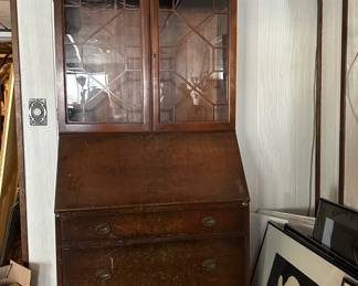 Antique Secretary Desk/Display Cabinet 