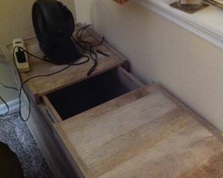 Grey storage box oper