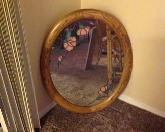 Large oval mirrored