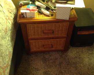 Wicker nightstand