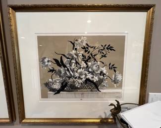 33. Floral Black, White & Gold Print J. Baptiste Sculp 1.2.3 (26" x 31")