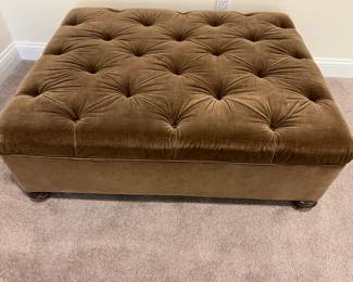 59. Tufted Velvet Ottoman (36" x 34" x 16") (as is)
