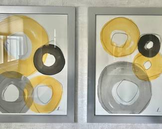 44. Pair of Signed Giclee Prints "Petal Ink Circle" by Mary Margaret Briggs (28" x 35")