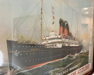 46. Compagnie Generale Transatlantique Framed Print (49" x 36")